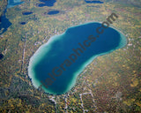 Aerial image of [2718] Avalon Lake (Fall) in Montmorency, MI with Canvas Wrap frame