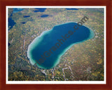 Aerial image of [2718] Avalon Lake (Fall) in Montmorency, MI with Cherry Wood frame