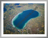 Aerial image of [2718] Avalon Lake (Fall) in Montmorency, MI with Silver Metal frame