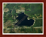 Aerial image of [2723] Meauwataka Lake in Wexford, MI with Cherry Wood frame