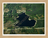 Aerial image of [2723] Meauwataka Lake in Wexford, MI with Natural Wood frame