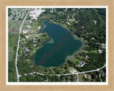 Aerial image of [272] Fish Lake in Livingston, MI with Natural Wood frame