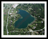 Aerial image of [272] Fish Lake in Livingston, MI with Black Metal frame