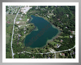 Aerial image of [272] Fish Lake in Livingston, MI with Silver Metal frame