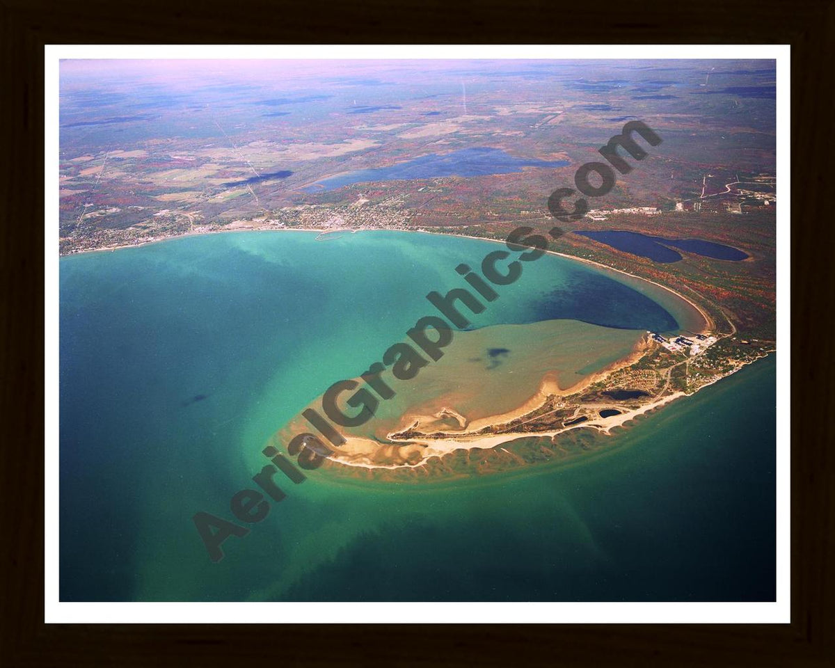 Aerial image of [2739] Tawas Bay in Iosco, MI with Black Wood frame