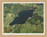 Aerial image of [274] Fish Lake in St Joseph, MI with Natural Wood frame