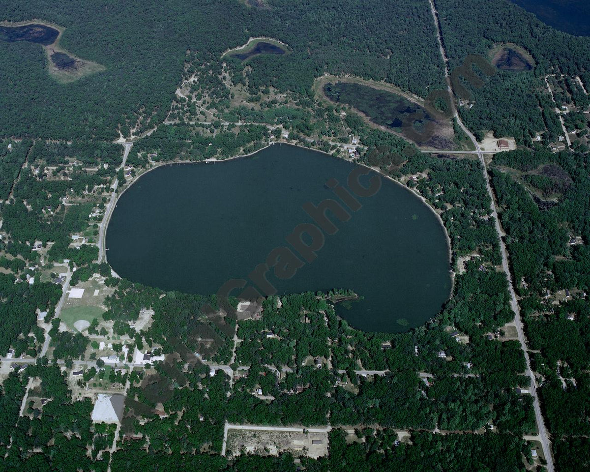 Aerial image of [284] Fox Lake in Muskegon, MI with No frame