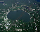 Aerial image of [284] Fox Lake in Muskegon, MI with Canvas Wrap frame