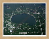 Aerial image of [284] Fox Lake in Muskegon, MI with Natural Wood frame