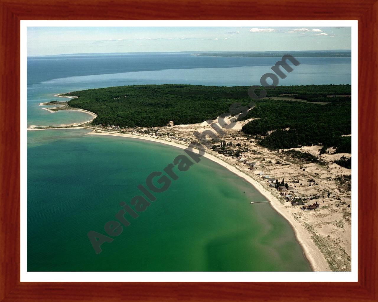 Aerial image of [2866] Cat Head Bay with Cherry Wood frame