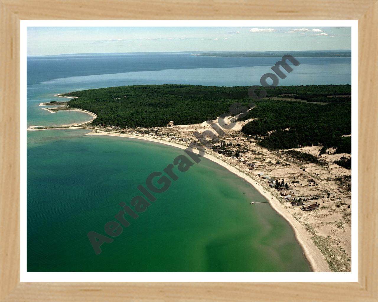 Aerial image of [2866] Cat Head Bay with Natural Wood frame