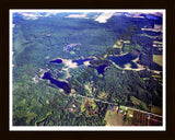 Aerial image of [2915] Spring, West, and Tacoma Lakes in Montcalm, MI with Black Wood frame