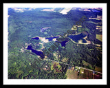 Aerial image of [2915] Spring, West, and Tacoma Lakes in Montcalm, MI with Black Metal frame