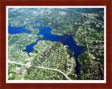 Aerial image of [2918] Lake Oakland in Oakland, MI with Cherry Wood frame