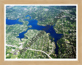 Aerial image of [2918] Lake Oakland in Oakland, MI with Natural Wood frame