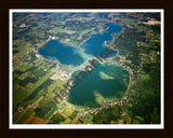 Aerial image of [2925] Devils Lake & Round Lake in Lenawee, MI with Black Wood frame