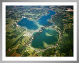 Aerial image of [2925] Devils Lake & Round Lake in Lenawee, MI with Silver Metal frame