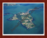 Aerial image of [2935] Middle Bass Island with Cherry Wood frame