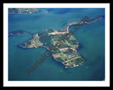 Aerial image of [2935] Middle Bass Island with Black Metal frame