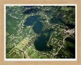 Aerial image of [2941] Long Lake in Oakland, MI with Natural Wood frame