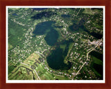 Aerial image of [2941] Long Lake in Oakland, MI with Cherry Wood frame