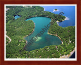 Aerial image of [2947] Mickey Lake in Grand Traverse, MI with Cherry Wood frame