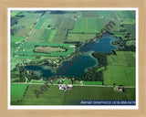 Aerial image of [294] Gilead Lake in Branch, MI with Natural Wood frame