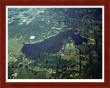 Aerial image of [2971] Big Lake in Oakland, MI with Cherry Wood frame