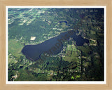 Aerial image of [2971] Big Lake in Oakland, MI with Natural Wood frame