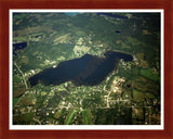 Aerial image of [2977] North Lake in Washtenaw, MI with Cherry Wood frame