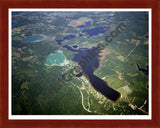 Aerial image of [2979] Half Moon, Blind, Patterson, Woodruff & Watson Lakes in Washtenaw, MI with Cherry Wood frame