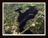 Aerial image of [2998] Dixie Lake in Oakland, MI with Black Wood frame