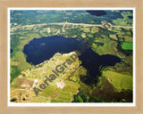 Aerial image of [299] Goose Lake in Jackson, MI with Natural Wood frame