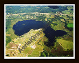 Aerial image of [299] Goose Lake in Jackson, MI with Black Wood frame