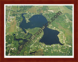 Aerial image of [29] Barnes Lake in Lapeer, MI with Cherry Wood frame