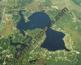 Aerial image of [29] Barnes Lake in Lapeer, MI with Canvas Wrap frame