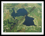 Aerial image of [29] Barnes Lake in Lapeer, MI with Black Metal frame