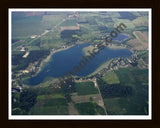 Aerial image of [2] Adams Lake in LaGrange, IN with Black Wood frame