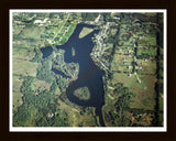 Aerial image of [3000] Lake Braemar in Oakland, MI with Black Wood frame