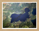 Aerial image of [3024] Kimball Lake in Newaygo, MI with Natural Wood frame