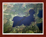 Aerial image of [3024] Kimball Lake in Newaygo, MI with Cherry Wood frame