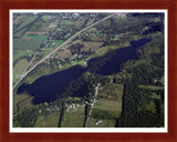 Aerial image of [303] Grahm Lake in Calhoun, MI with Cherry Wood frame