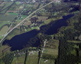 Aerial image of [303] Grahm Lake in Calhoun, MI with Canvas Wrap frame