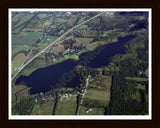 Aerial image of [303] Grahm Lake in Calhoun, MI with Black Wood frame