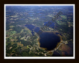 Aerial image of [3084] Chain of Lakes (From Portage) in Livingston, MI with Black Wood frame