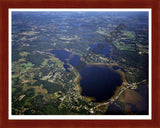 Aerial image of [3084] Chain of Lakes (From Portage) in Livingston, MI with Cherry Wood frame