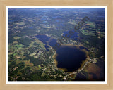 Aerial image of [3084] Chain of Lakes (From Portage) in Livingston, MI with Natural Wood frame