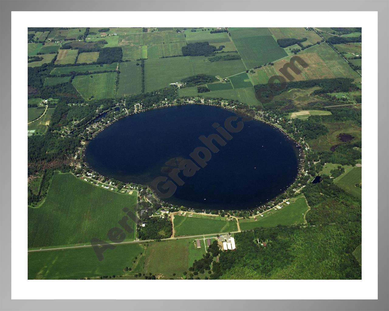 Aerial image of [309] Gravel Lake in Van Buren, MI with Silver Metal frame