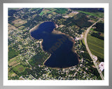 Aerial image of [30] Barron Lake in Cass, MI with Silver Metal frame