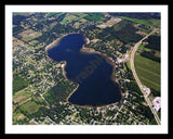 Aerial image of [30] Barron Lake in Cass, MI with Black Metal frame